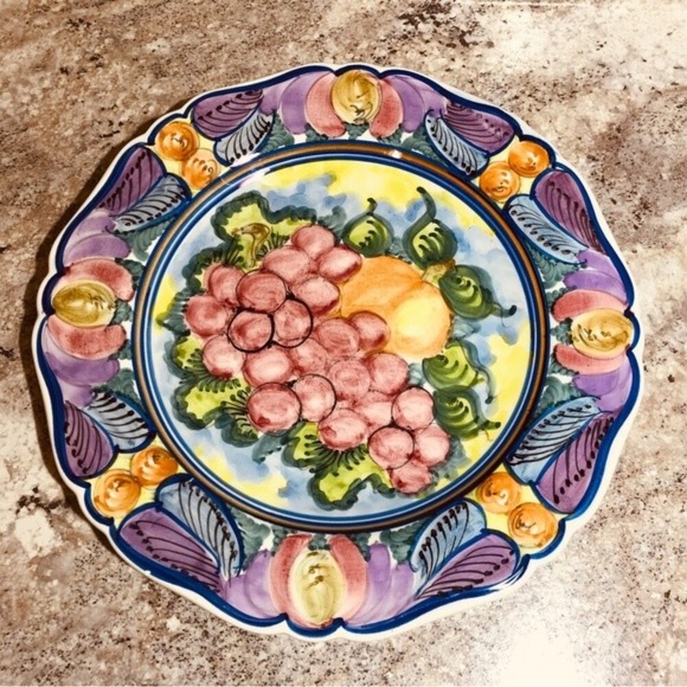 Vintage Skyros Designs Hand Painted Signed 12" Ceramic Decorative Plate - Picture 3 of 10